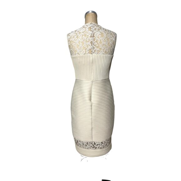 Vintage bodycon dress by Tadashi Shoji with lace bodice and back Size M - Picture 5 of 8